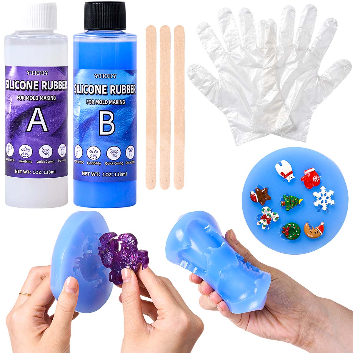 Soap Making Molds - Kit Pembuatan Cetakan Silikon 118ml/296ml untuk