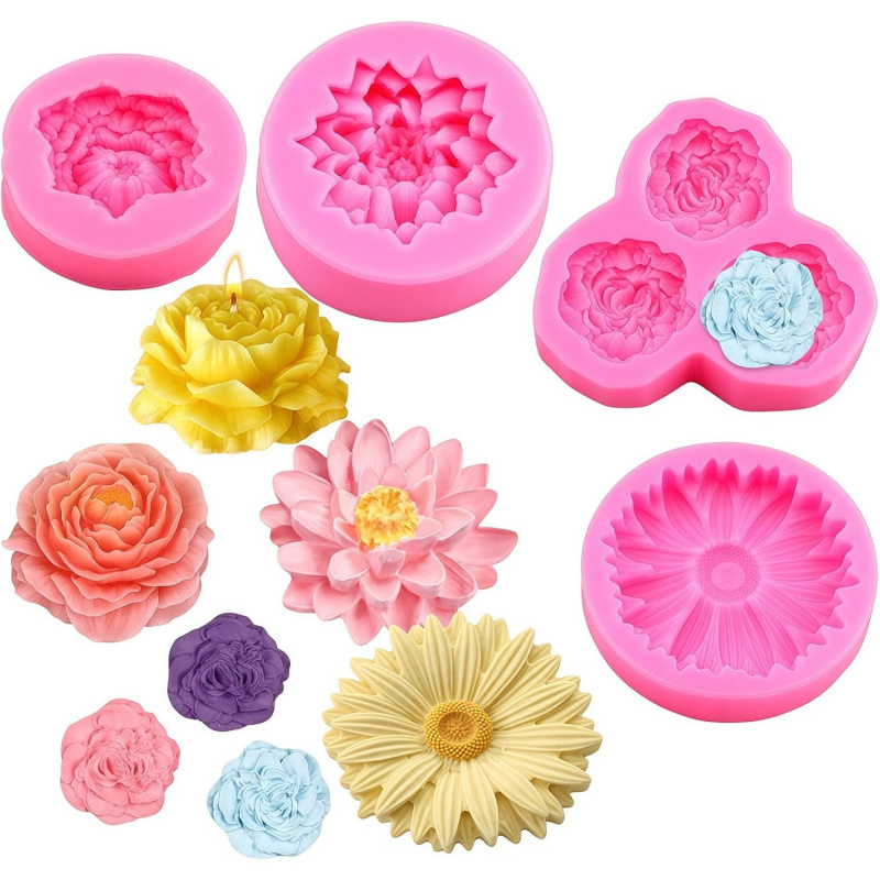 Soap Making Kit Amazon - Set Cetakan Silikon Bunga 3D 6