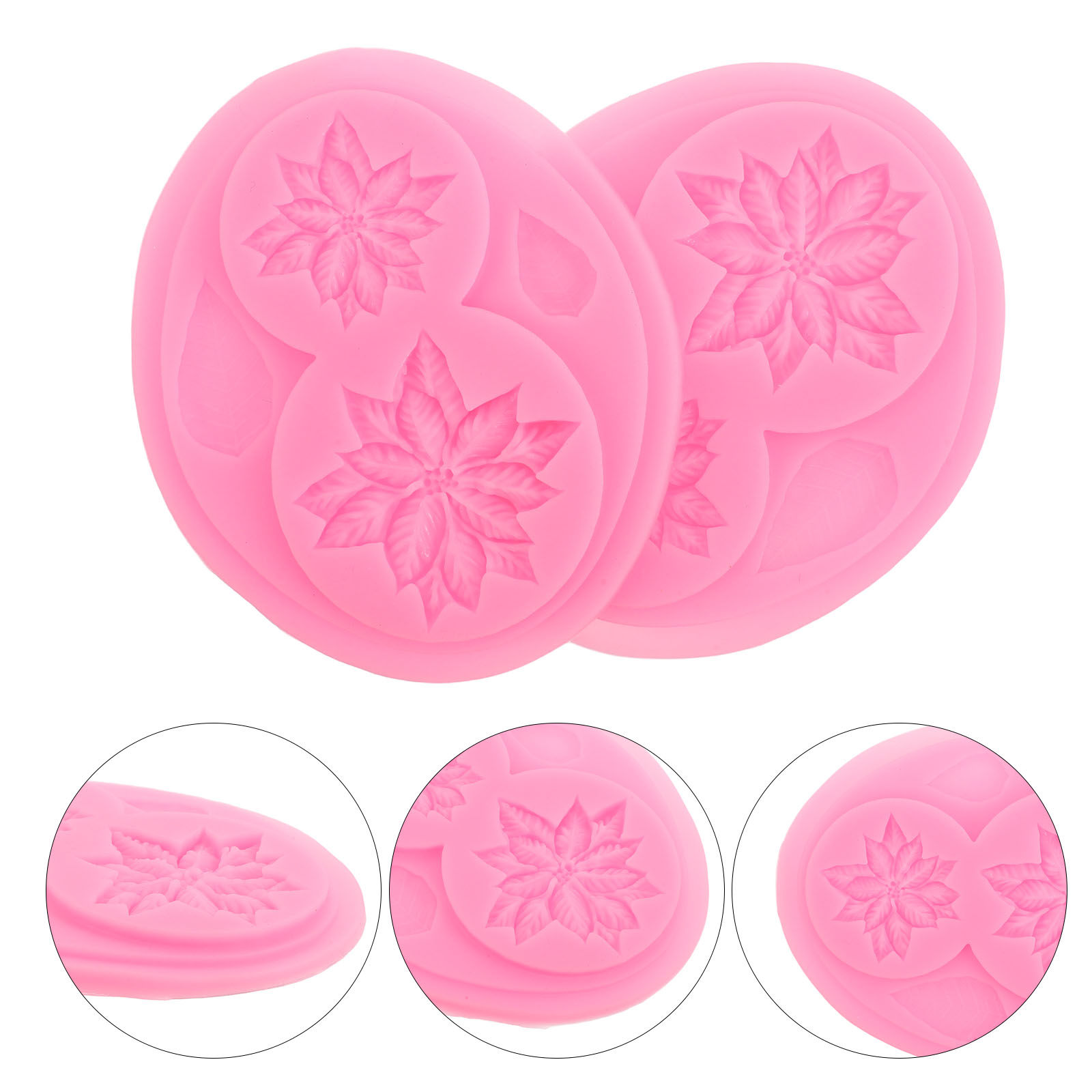 Soap Making Molds - 2Pcs Cetakan Silikon Motif Bunga untuk