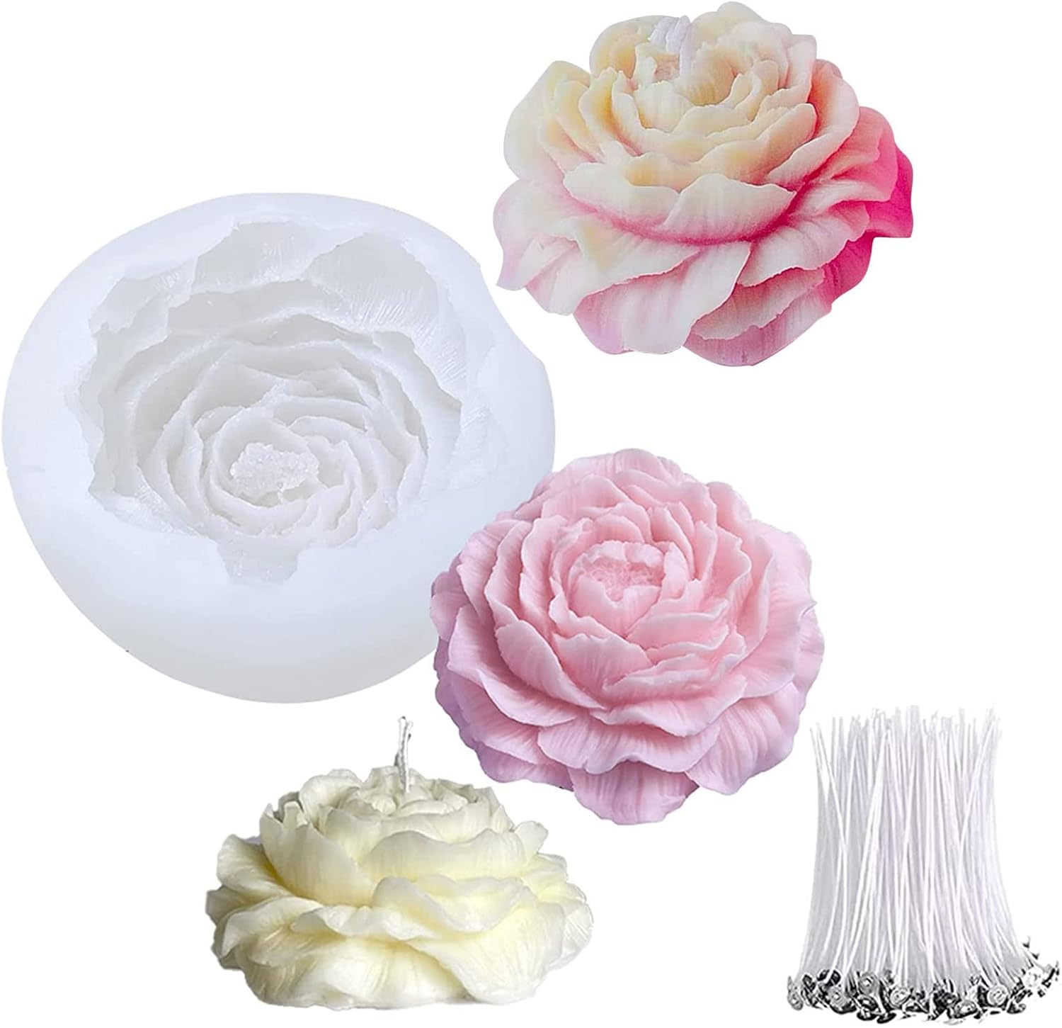 Soap Making Book For Beginners - Cetakan Lilin 3D Peony Silikon, Cetakan