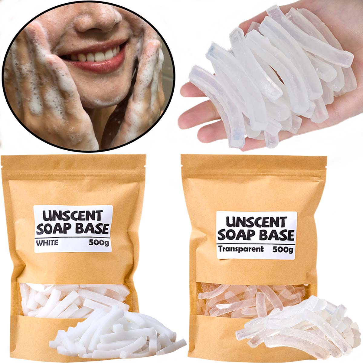 Soap Making Foam - 500G Sabun Dasar Warna Putih Transparan