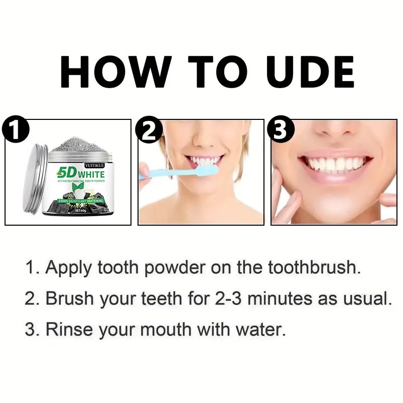 YUlTlKUE 5D Bubuk Gigi Arang A - Activated Charcoal Powder ulasan dan harga